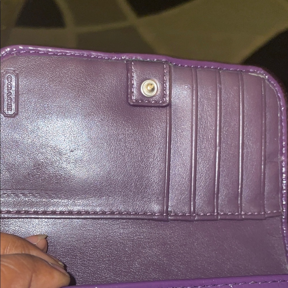 Coach Purple Wallet with Abstract Design (No Callouts) - Picture 3 of 8